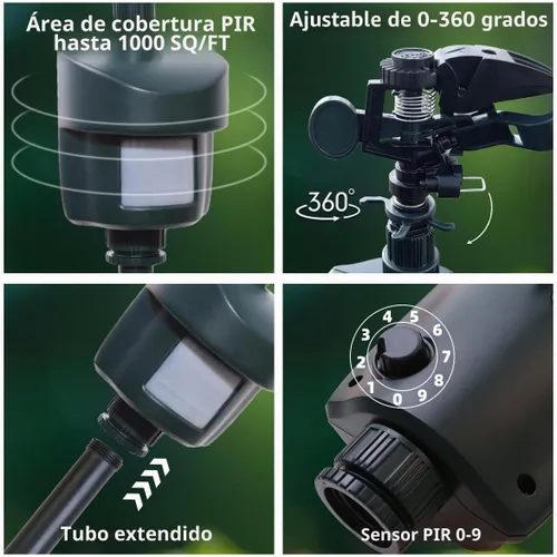 Vista 4 de Detector repelente de rociadores activado por movimiento para jardín al aire libre impermeable