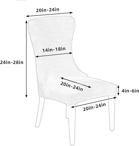 Vista 2 de N/A - Juego de 2/4 fundas de terciopelo para silla con respaldo de ala, resistente, extraíble, lavable, reutilizable, funda protectora sin brazos