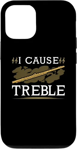 Vista 4 de Funda para iPhone 11 Pro Max con flauta transversal, I Cause Treble, divertida funda Flutist