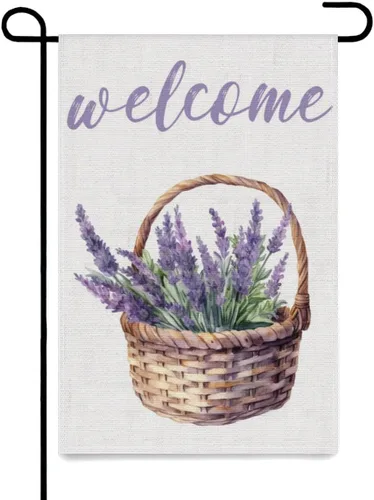 Vista 11 de Cesta de 12 x 18 pulgadas, bandera de jardín de manzana, primavera, verano, floral, de doble cara para exteriores, vertical, vacaciones, temporada