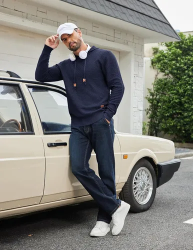 Vista 24 de COOFANDY Sudadera con capucha para hombre, casual, de manga larga, con cordón, de punto gofre, ajustada