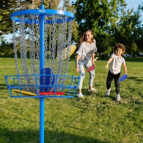Vista 5 de NQV PRO Disc Golf Basket,Heavy Duty 24 Chain Portable Target with Transit Bag, Outdoor/Indoor