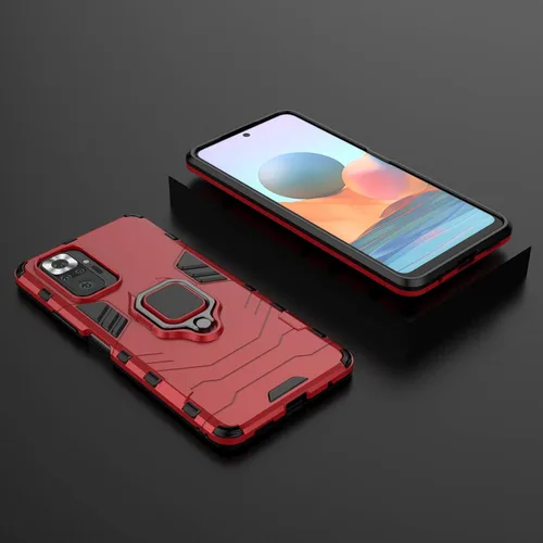 Vista 3 de Funda con protector de pantalla de cristal, híbrida resistente a prueba de golpes, doble capa de protección para Redmi Note 10 Pro Max con soporte