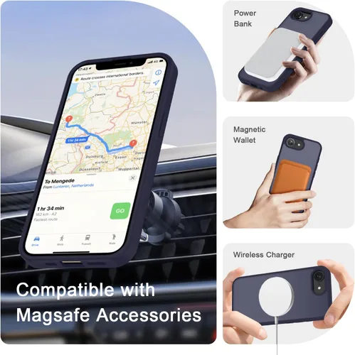 Vista 1761 de Funda para Google Pixel 10 Pro XL, cubierta magnética mate, color negro Fit for MagSafe, Screen Protector included, Shockproof Military Grade