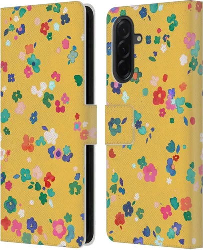Vista 223 de Head Case Designs Officially Licensed Ninola Ditsy Flowers Yellow Nature Bold Leather Wallet Case Compatible with Samsung Galaxy A07 4G