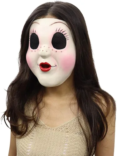 Vista 3 de Máscara de extraños de The Strangers Presy at Night Doll Mask Cosplay para Halloween accesorio de disfraz