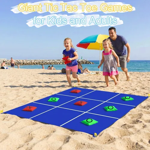 Vista 3 de Juego gigante 2 en 1 de lanzamiento de bolsas de frijoles, juego de lanzamiento de bolsas de frijol, juego grande de 4.5 pies de doble cara con 10