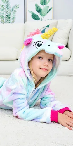 Vista 6 de Pijama unisex de unicornio para niños, disfraz de Halloween