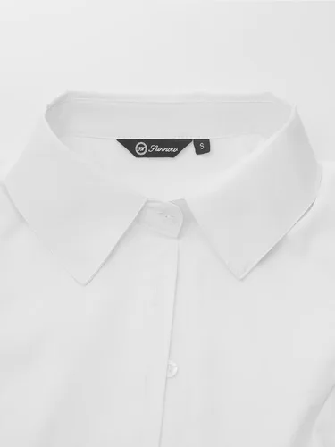 Vista 5 de Camisa de manga larga con botones para mujer, blusa plisada con cintura ceñida para uso casual y de oficina