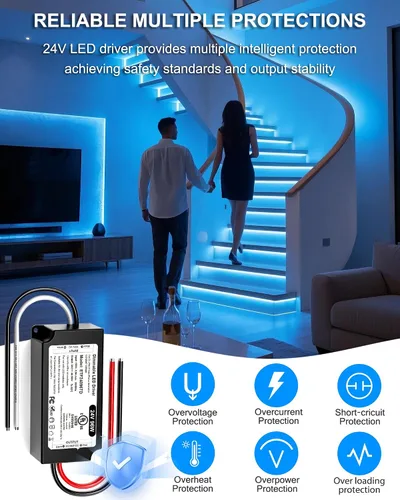 Vista 8 de 96W 24V Regulable LED Driver UL Listado, DC 24V Triac ELV/MLV Clase