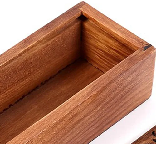 Vista 9 de Caja de madera sin acabar, caja de almacenamiento para lápices de madera, estuche vintage con funda extraíble, caja de madera con tapa