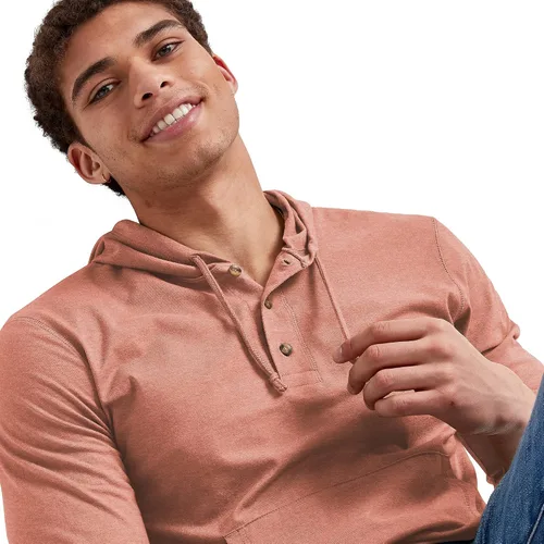 Vista 6 de Hanes Sudadera con capucha para hombre Originals Tri-Blend con cuello Henley