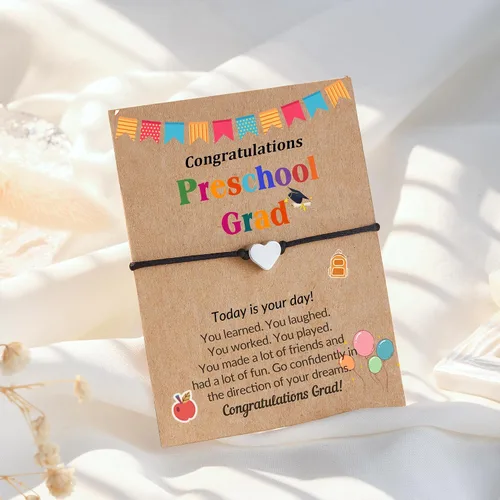 Vista 6 de HGDEER Regalos de graduación para jardín de infantes, preescolar 5, pulseras ajustables con corazón de estrella