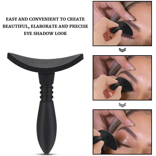 Vista 4 de Aplicador de silicona para sombra de ojos, herramienta de sombra de ojos flexible reutilizable para ahumar y maquillaje, plantilla de maquillaje