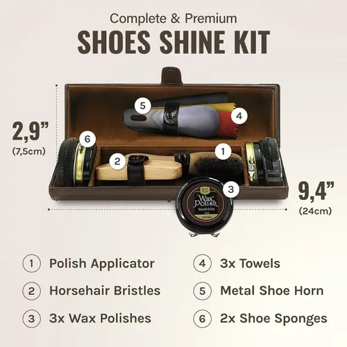 Vista 8 de Stone and Clark Original Shoe Polish & Care Kit - Leather Shoe Shine Kit for Men & Women