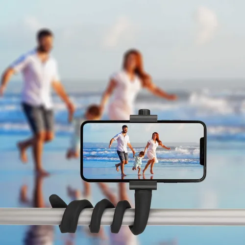Vista 4 de iTODOS Soporte flexible portátil para teléfono celular para cinta de correr, bicicleta giratoria, cochecito, carrito de compras, cama, automóvil