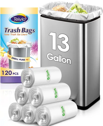 Vista 38 de Bolsas de basura fuertes de 1.2 galones, 220 unidades, bolsas de basura para baño, bolsas de plástico pequeñas para la oficina en casa, cocina, se