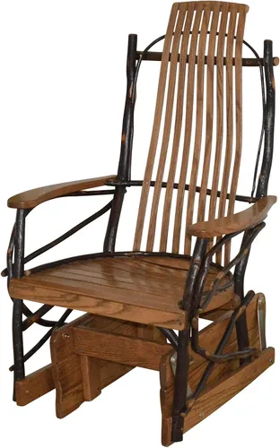 Vista 5 de Mecedora mecedora grande de roble teñido natural y nogal Amish Natural Finish