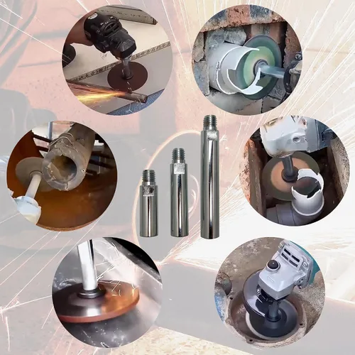 Vista 7 de Varilla de conexión de eje de extensión de amoladora angular de 5/8 "-11 con amoladora ajustable llave inglesa brida Kit de tuerca de brida