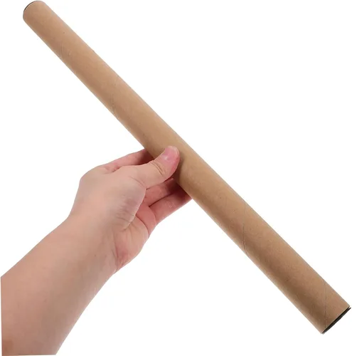 Vista 5 de Paquete de 10 tubos de correo de papel kraft de 1.5 x 12 tubos de cartón para almacenamiento de envío, soporte de tubo de póster, material de papel