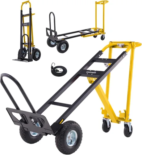 Vista 11 de Camión de mano plegable 3 en 1, carrito convertible de 4 a 2 ruedas de 600