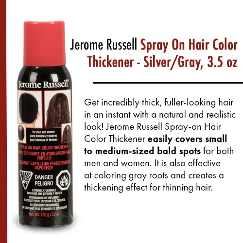 Vista 3 de Jerome Russell espesante de color para cabello. Adelgazamiento del cabello, Paquete de 1, Plateado gris