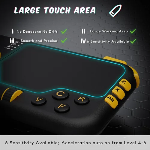 Vista 4 de DarkWalker ShotPad Wireless Gyro TouchPad Game Controller for PCSteamDeckPS4PS5Xbox OneXbox Series S X