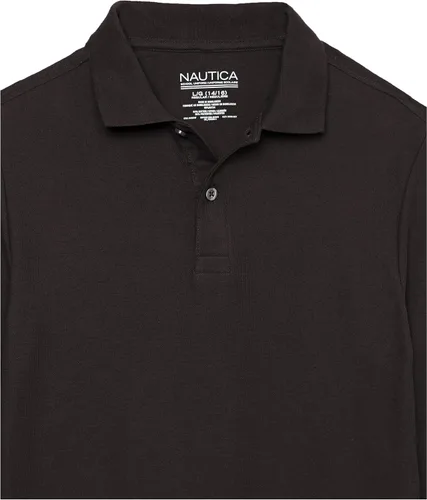 Vista 3 de Nautica Camisa polo de manga larga para uniforme escolar para niños, cierre de botón, cómoda, tela transpirable