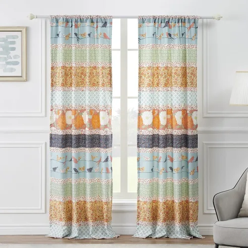 Vista 6 de Greenland Home Fashions Carlie Cenefa para ventana, 60 W x 16 L, parches de calicó
