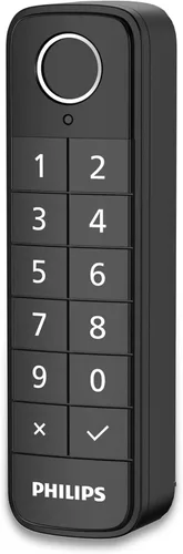 Vista 2 de Philips Teclado inalámbrico de huellas dactilares, solo funciona con Philips WiFi Retrofit Lock DDL230X-10HW y DDL230X-1HWP, código PIN