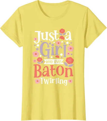 Vista 37 de A Girl Who Loves Baton Twirling - Camiseta de giro Majorette Twirler, Negro