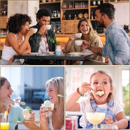 Vista 5 de uxcell 4 mini cucharas de café expreso de acero inoxidable de 5 pulgadas, cucharas de postre, cucharas de té helado para café, helado, té, azúcar