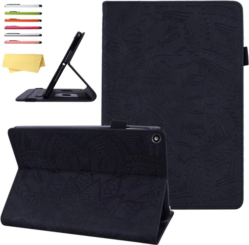 Vista 11 de Funda para Kindle Fire HD 8 de 8ª/7ª/6ª generación (2016/2017/2018) con soporte, soporte para lápices, bolsillos