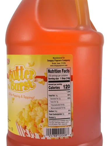Vista 3 de Snappy Aceite de palomitas de maíz Butter Burst, 1 galón, paquete de 4