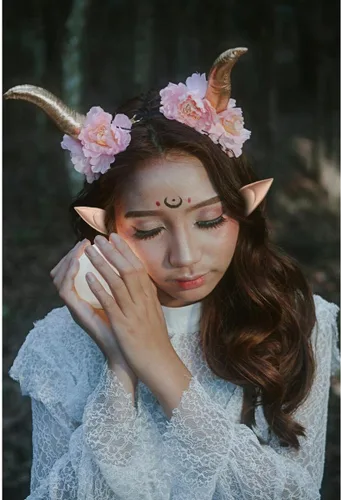 Vista 7 de 15 pares de orejas de elfo de hadas para cosplay, Halloween, Navidad, cualquier fiesta temática, tez natural, estilo corto
