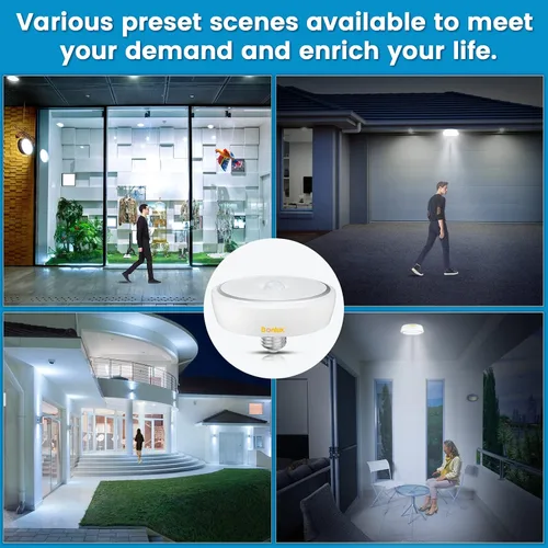 Vista 7 de Bonlux PIR - Lámpara de techo LED con sensor de movimiento, 15 W (equivalente a 150 W), base media E26, luz de techo LED de atardecer a amanecer