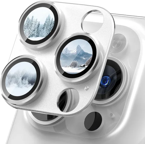 Vista 10 de CloudValley Protector de lente de cámara para iPhone 14 Pro/iPhone 14 Pro Max, vidrio templado 9H metal aluminio [diseño todo en 1], compatible
