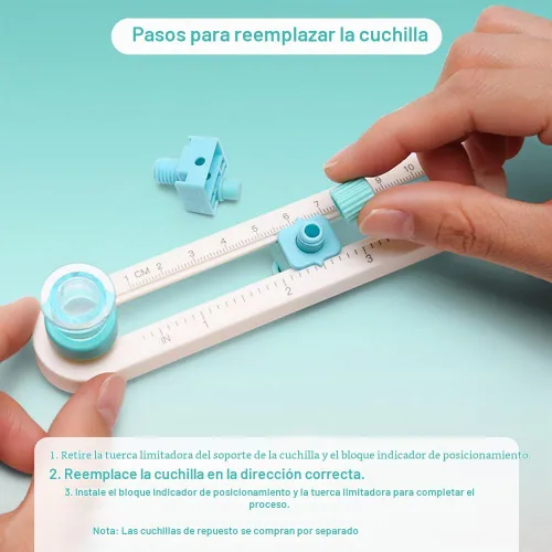 Vista 5 de KW-triO Cortador de círculos para manualidades de papel, herramienta de corte circular, brújula giratoria, diámetro de corte ajustable, rango