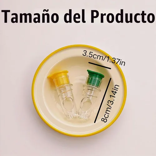 Vista 2 de Exprimidor de limón con tapa de rosca, exprimidor manual de 4 piezas con filtro, exprimidor de cítricos portátil para limón/lima/naranja, exprimidor