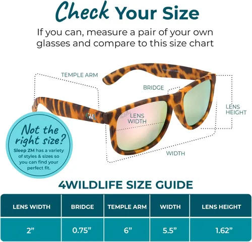 Vista 6 de Sleep ZM WildLife Themed Sunglasses to Save Animals