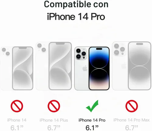 Vista 3 de JETech Funda 5 en 1 para iPhone 14 Pro, antiamarilleo, transparente