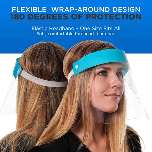 Vista 3 de Salon World Safety Face Shields - Protectores faciales de seguridad ultra transparentes de protección facial completa para proteger los ojos