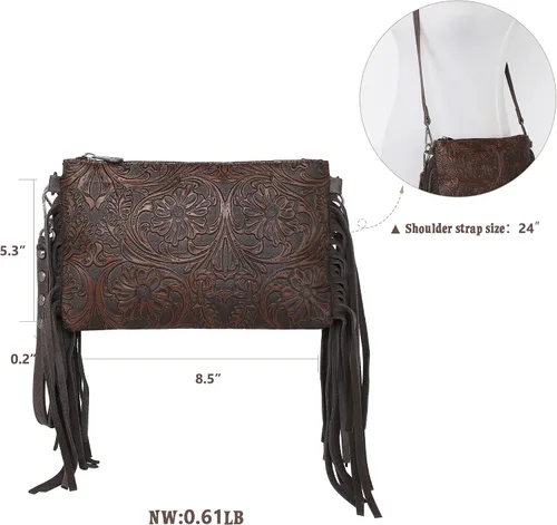 Vista 7 de Montana West Bolso cruzado estilo Western para mujer, bolso de mano de pulsera