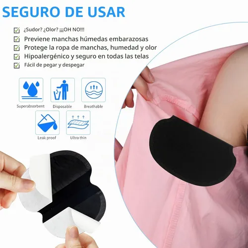 Vista 2 de Almohadillas grandes para sudor de axilas para mujeres y hombres, CANAGROW [100UNIDADES], almohadillas desechables para el sudor de las axilas