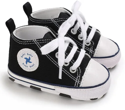 Vista 3 de Zapatos unisex para bebés y niñas con suela suave para recién nacidos y recién nacidos con parte superior alta antideslizante