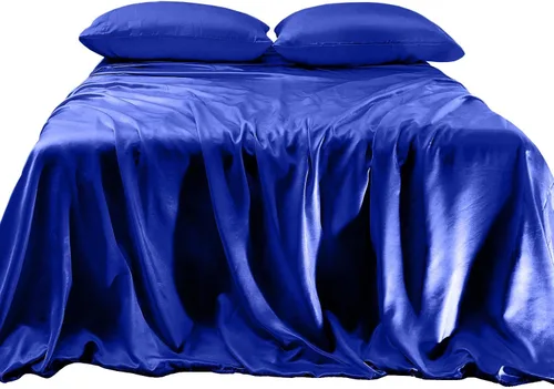 Vista 24 de Elegant Comfort Lujoso juego de sábanas de satén sedoso de 4 piezas, agradable para la piel y el cabello, resistente a las arrugas, la decoloración