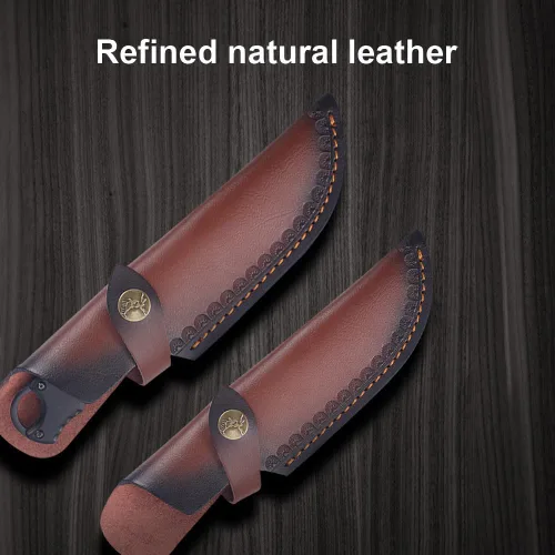 Vista 8 de MiOYOOW Funda de cuero para cuchillo, funda retro en relieve para cinturón para hoja de 4.7 x 1.6 pulgadas