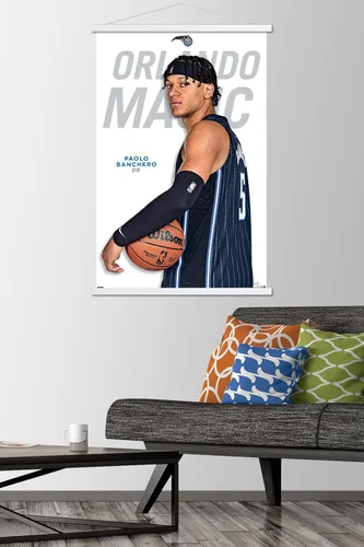 Vista 2 de Trends International NBA Orlando Magic - Póster de pared de Paolo Banchero Feature Series 23 con marco magnético