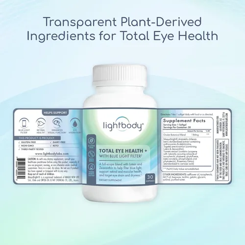 Vista 7 de Lightbody Total Eye Health+ - Suplementos oculares de luteína y zeaxantina con extractos de plantas para bienestar visual y comodidad diaria