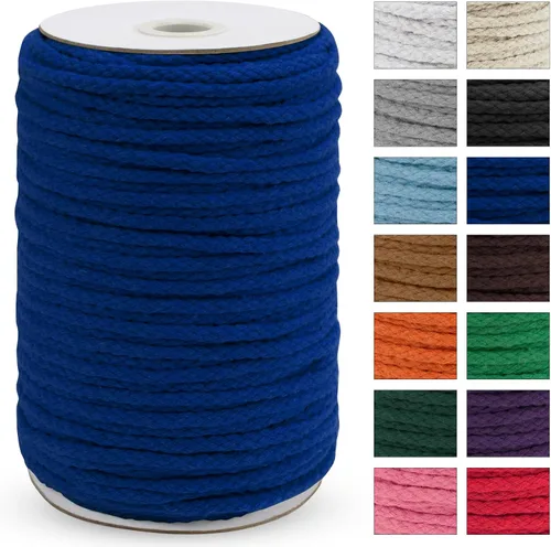 Vista 8 de JeogYong Cuerda trenzada de macramé de 0.197 in x 295 pies, cuerda de algodón trenzada natural de 8 hebras, cuerda de macramé de colores para colgar